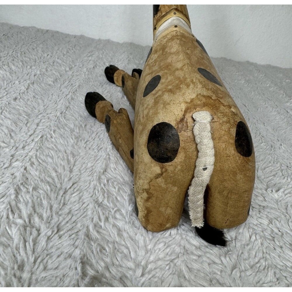 Vintage Wooden Folk Art‎ Giraffe Swinging Shelf Sitter Legs Moving Neck Figure - Picture 10 of 16